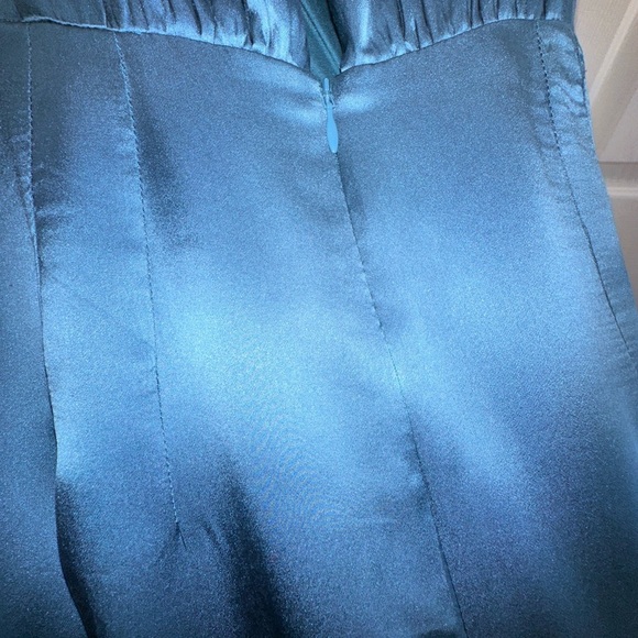 Anthropologie Silk Elegant Teal Sleeveless Dress - Picture 12 of 16